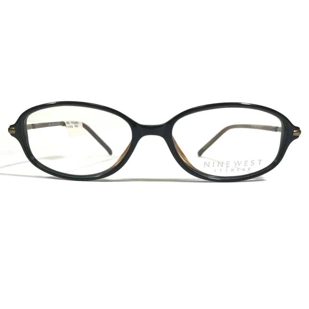 Nine West Petite Eyeglasses Frames 80 W78 Black Brown Round Full Rim 51-16-135